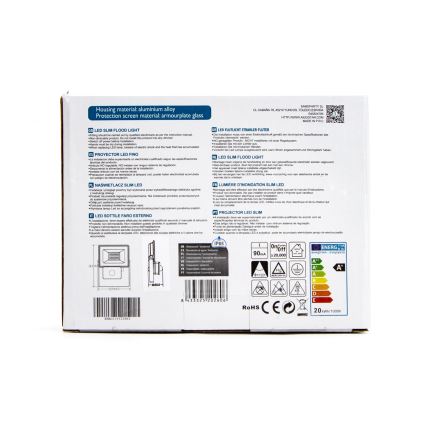 Aigostar - LED-valonheitin anturilla LED/20W/230V 4000K IP65 valkoinen
