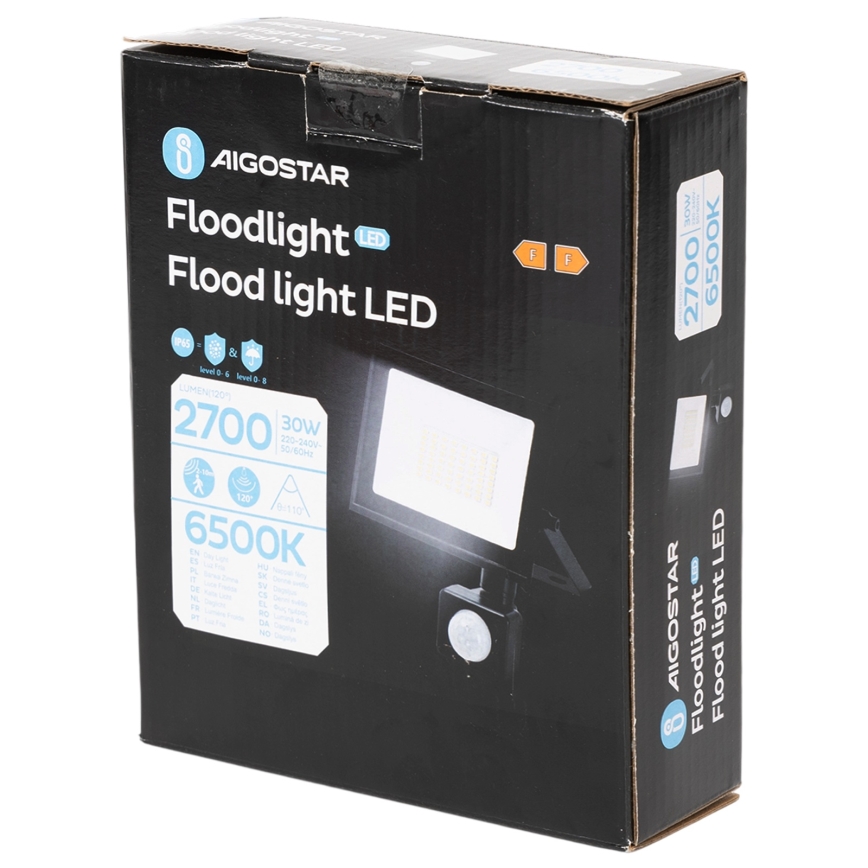 Aigostar - LED-valonheitin anturilla LED/30W/230V 6500K IP65