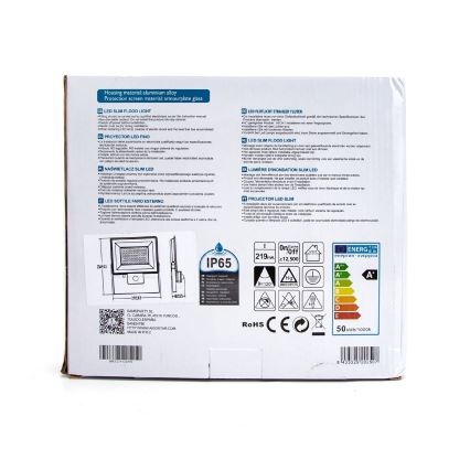 Aigostar - LED-valonheitin anturilla LED/50W/230V 6400K IP65 valkoinen