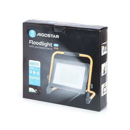 Aigostar - LED Valonheitin jalustalla LED/100W/230V 6500K IP65