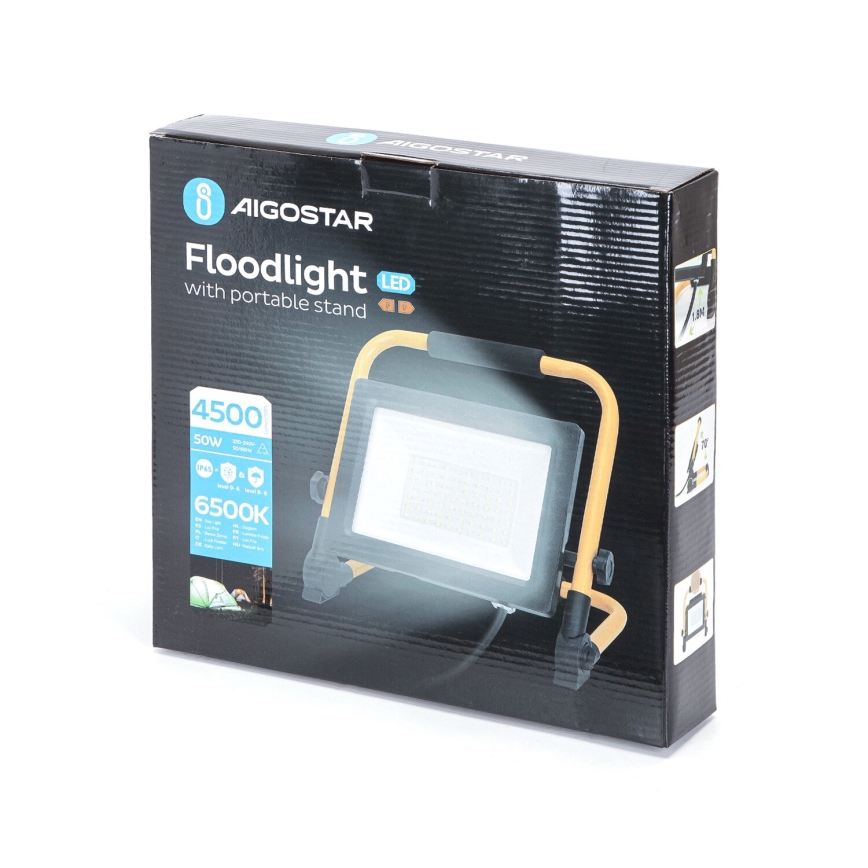 Aigostar - LED Valonheitin jalustalla LED/50W/230V 6500K IP65