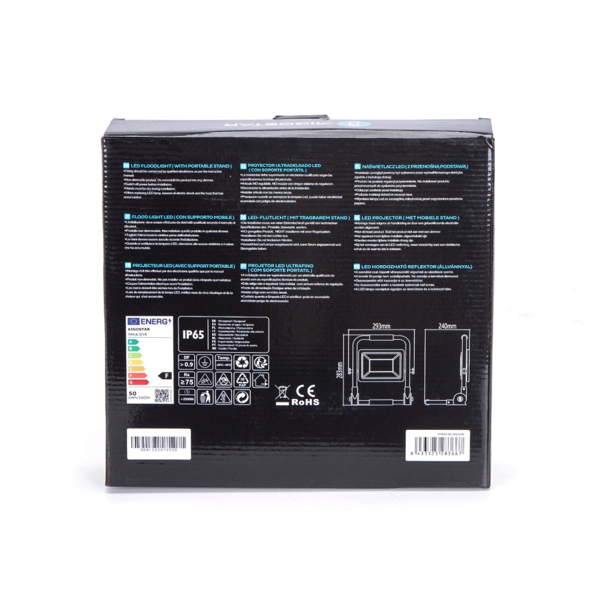 Aigostar - LED Valonheitin jalustalla LED/50W/230V 6500K IP65