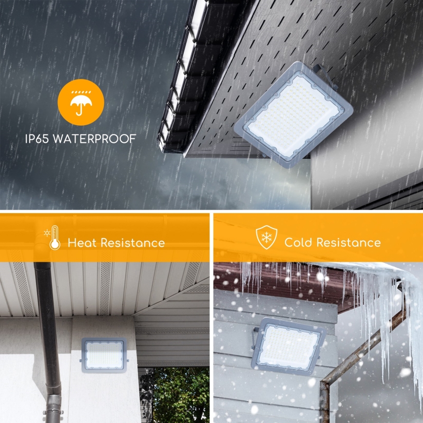 Aigostar - LED-valonheitin LED/100W/230V harmaa 4000K IP65