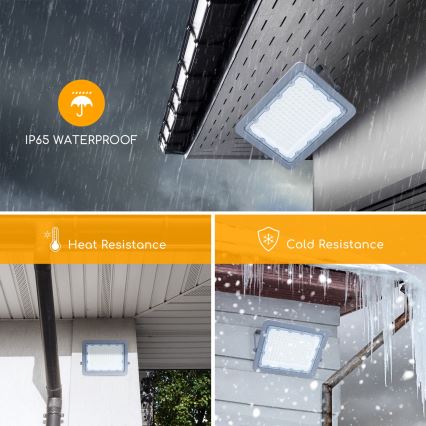 Aigostar - LED-valonheitin LED/100W/230V harmaa 6500K IP65