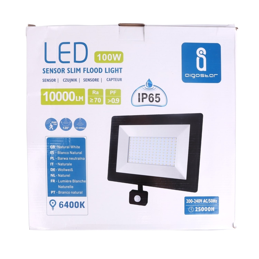Aigostar - LED Valonheitin LED/100W/230V IP65 musta