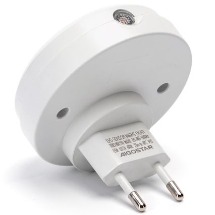 Aigostar - LED Yövalo hämärätunnistimella LED/0,5W/230V 6500K