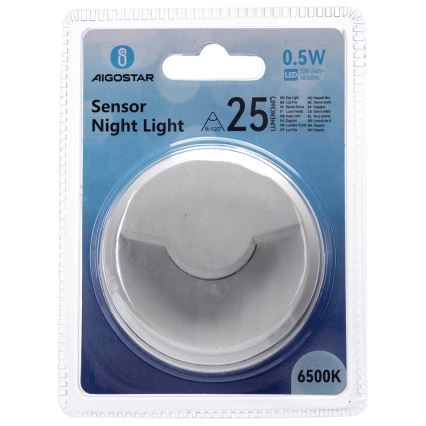 Aigostar - LED Yövalo hämärätunnistimella LED/0,5W/230V 6500K