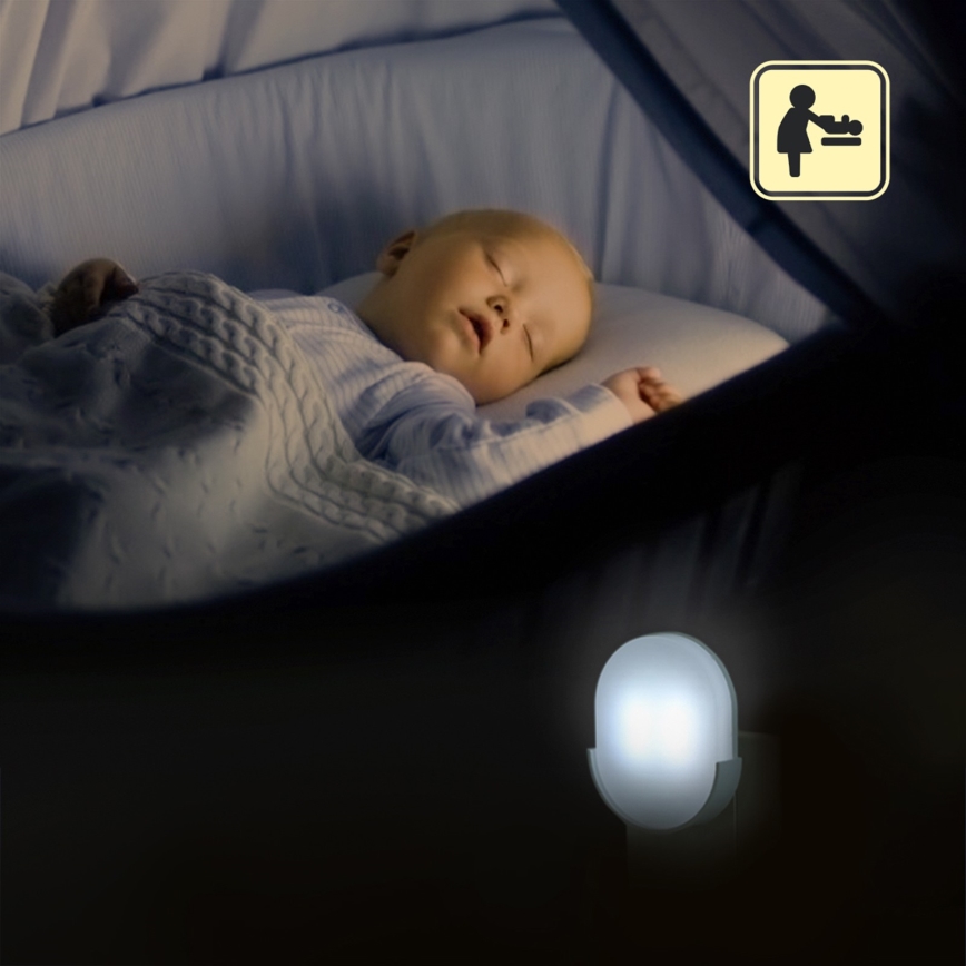 Aigostar - LED-yövalo anturilla LED/1W/230V 6500K soikea