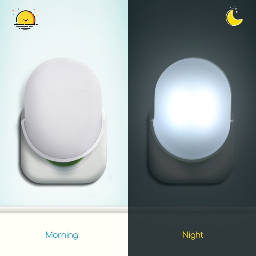 Aigostar - LED-yövalo anturilla LED/1W/230V 6500K soikea