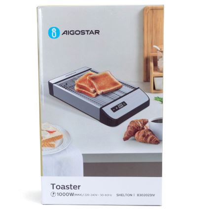 Aigostar - leivänpaahdin 840-1000W/230V mattakromi