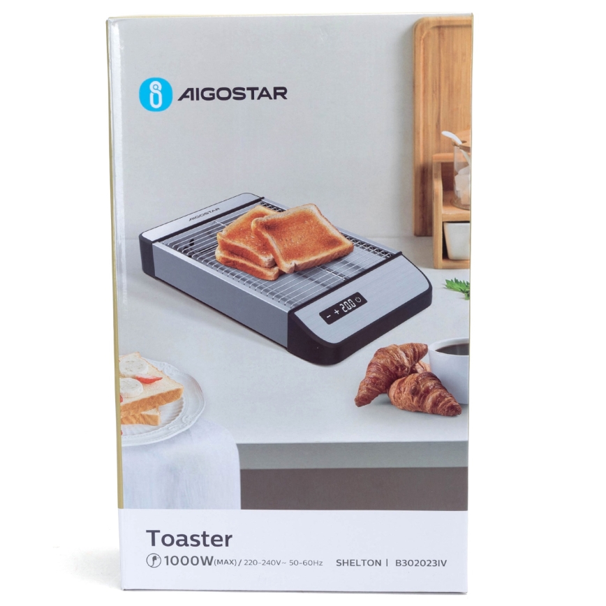 Aigostar - leivänpaahdin 840-1000W/230V mattakromi