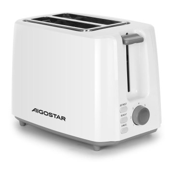 Aigostar - Leivänpaahdin kahdella aukolla 750W/230V valkoinen