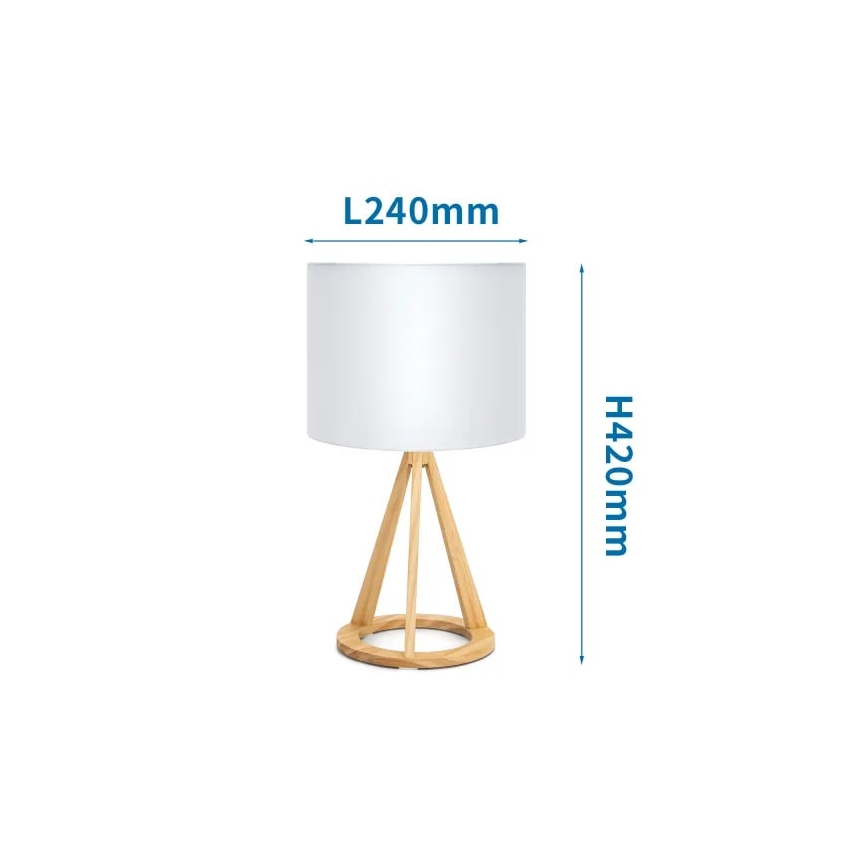 Aigostar - Mäntyinen pöytälamppu 1xE27/60W/230V