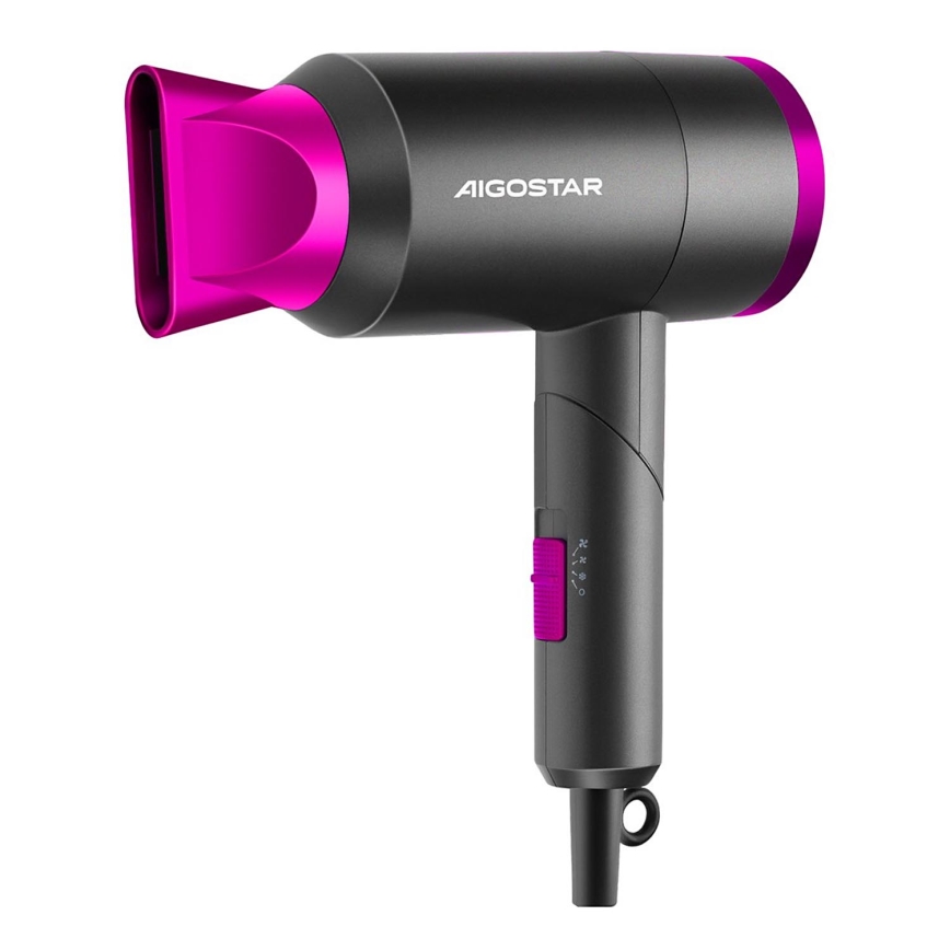 Aigostar - Matka-hiustenkuivain 1800W/230V violetti/musta