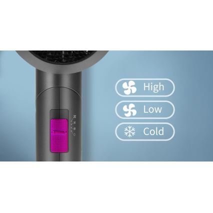 Aigostar - Matka-hiustenkuivain 1800W/230V violetti/musta