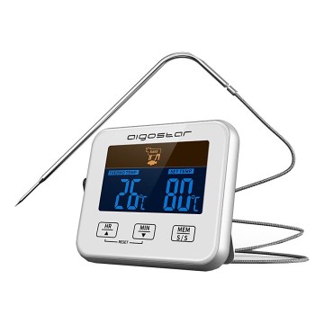 Aigostar - Meat thermometer LCD-näytöllä 0-250 °C 2xAAA