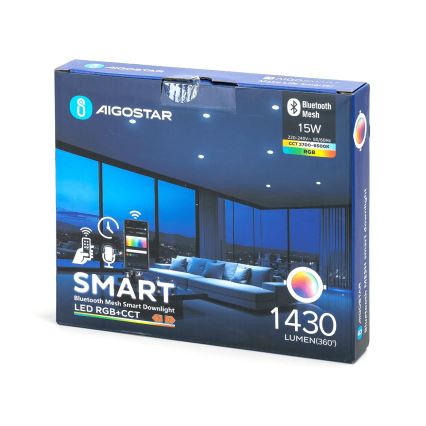 Aigostar - LED RGBW himmennettävä alasvalaisin MESH LED/15W/230V 2700-6500K halkaisija 17 cm