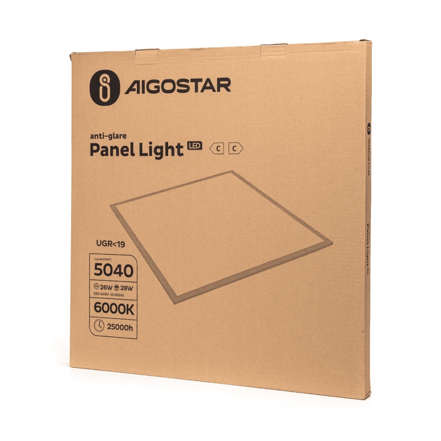 Aigostar - pintakiinnitettävä LED-paneeli 28W/230V 6000K 59,5x59,5 cm