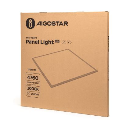 Aigostar - Pintakiinnitteinen LED-paneelivalaisin LED/28W/230V 3000K 59,5x59,5 cm