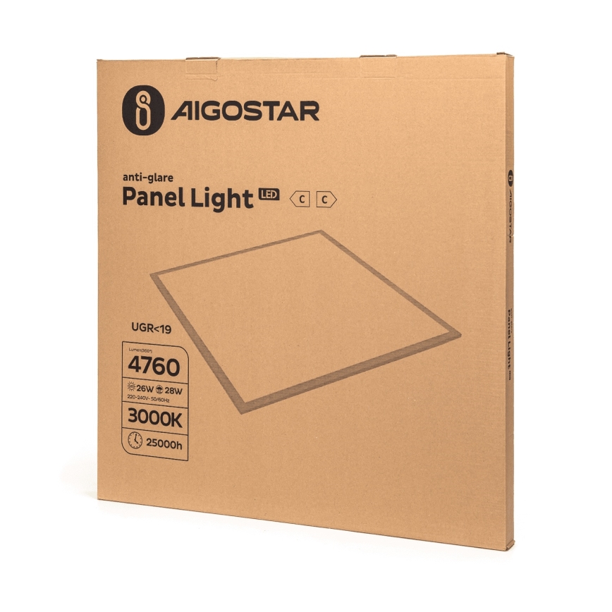 Aigostar - Pintakiinnitteinen LED-paneelivalaisin LED/28W/230V 3000K 59,5x59,5 cm