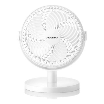 Aigostar - Pöytätuuletin 3W/5V valkoinen