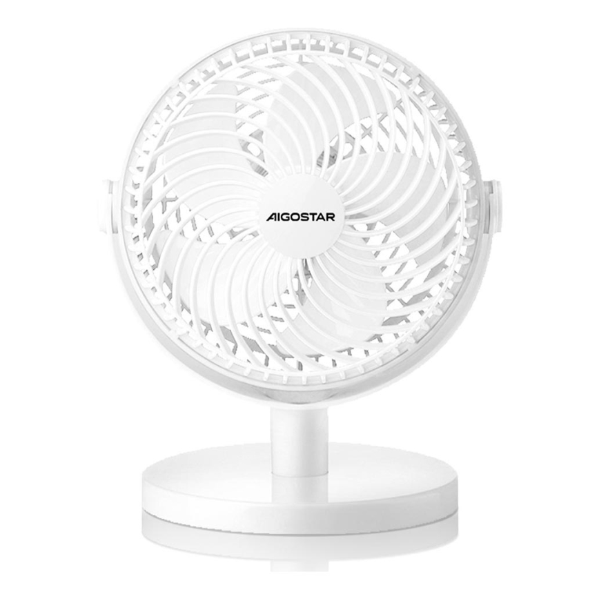 Aigostar - Pöytätuuletin 3W/5V valkoinen
