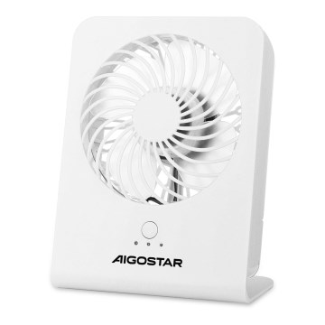 Aigostar - Pöytätuuletin 5W/5V valkoinen