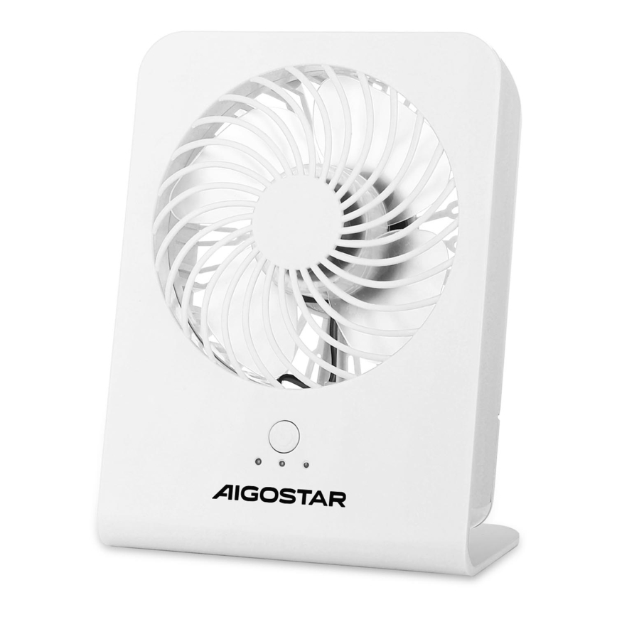 Aigostar - Pöytätuuletin 5W/5V valkoinen