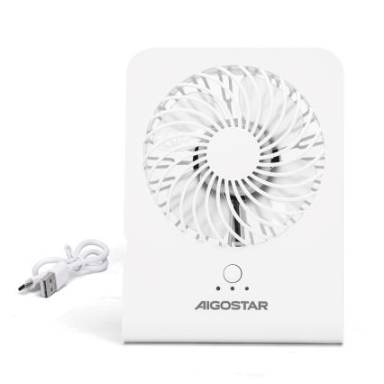 Aigostar - Pöytätuuletin 5W/5V valkoinen