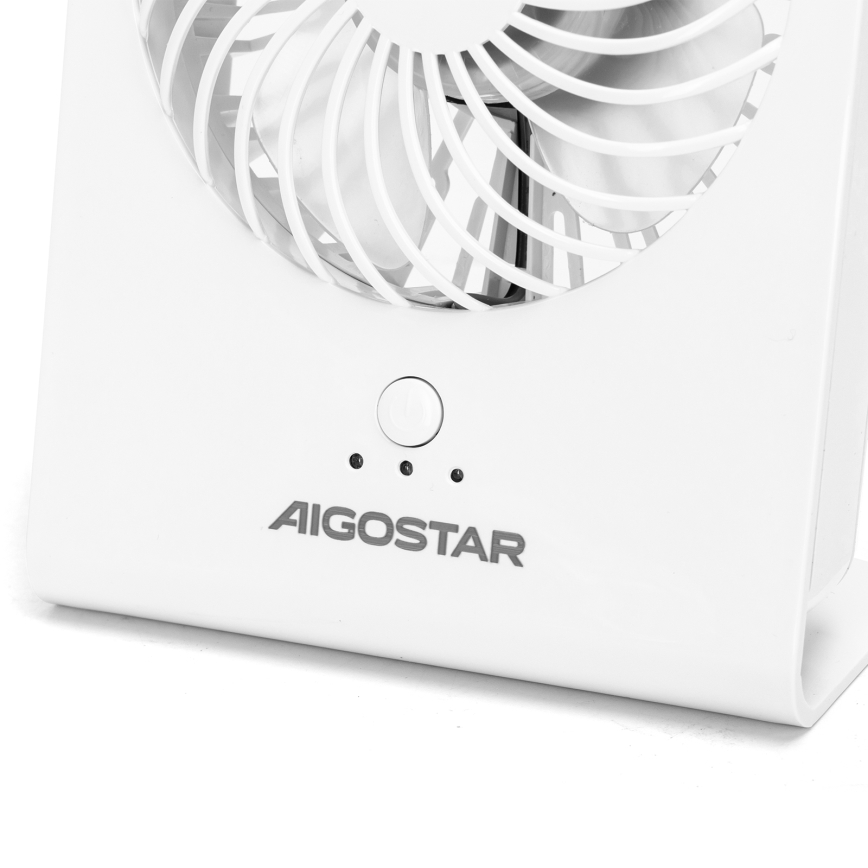 Aigostar - Pöytätuuletin 5W/5V valkoinen