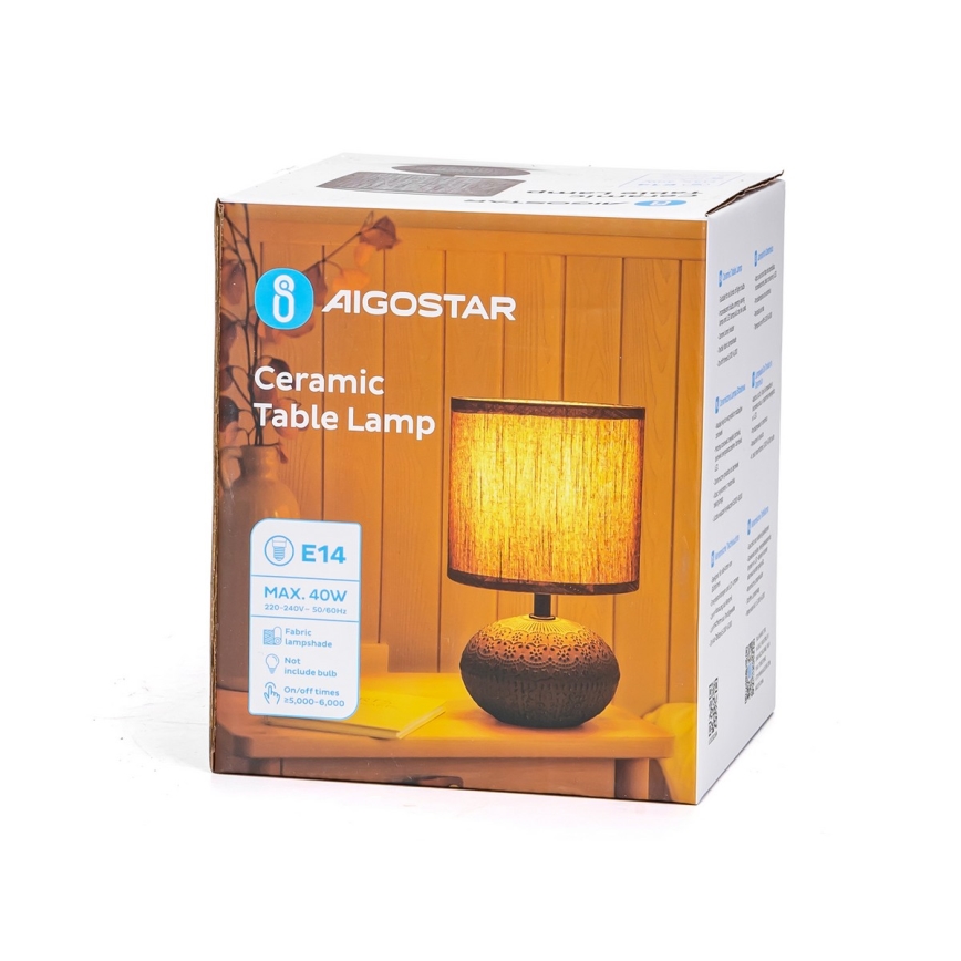 Aigostar - Pöytävalaisin 1xE14/40W/230V harmaa