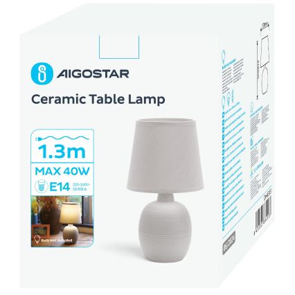 Aigostar - Pöytävalaisin 1xE14/40W/230V harmaa