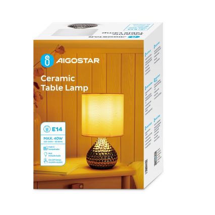 Aigostar - Pöytävalaisin 1xE14/40W/230V kiiltävä kromi