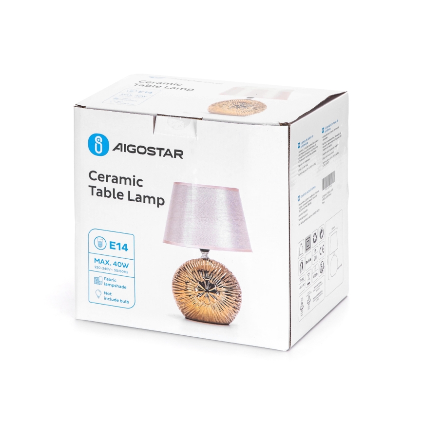 Aigostar - Pöytävalaisin 1xE14/40W/230V kulta