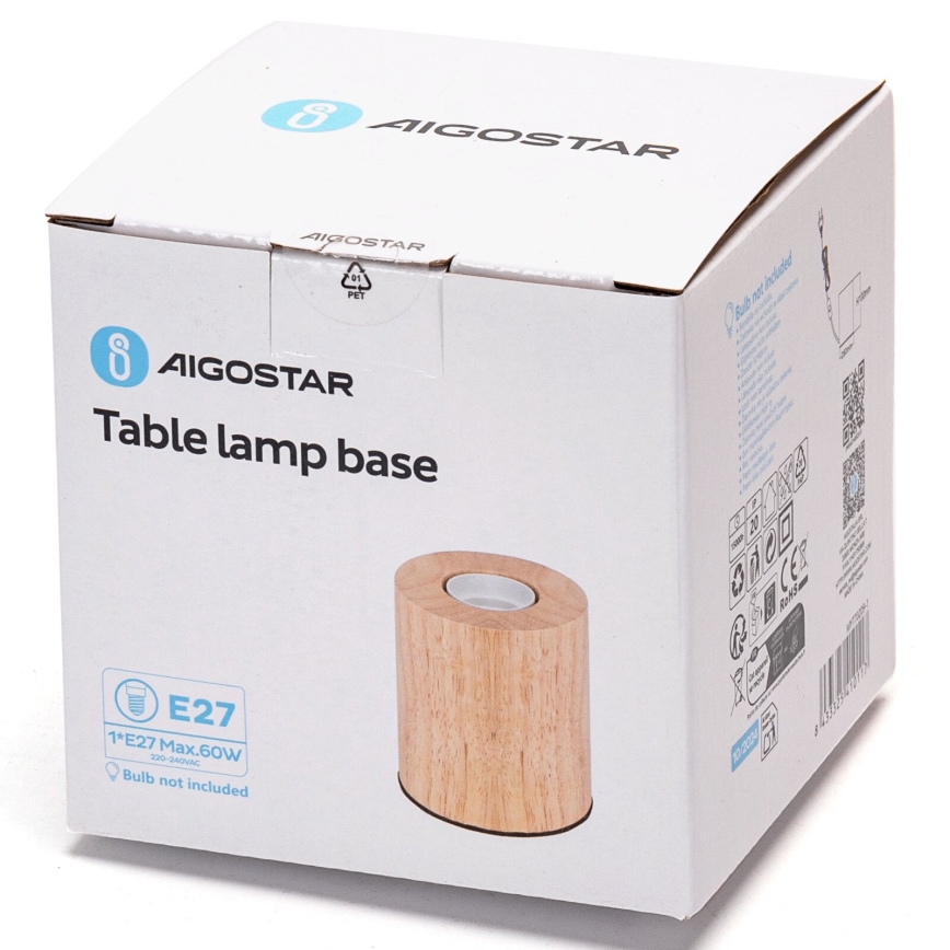 Aigostar - Pöytävalaisin 1xE27/60W/230V beige