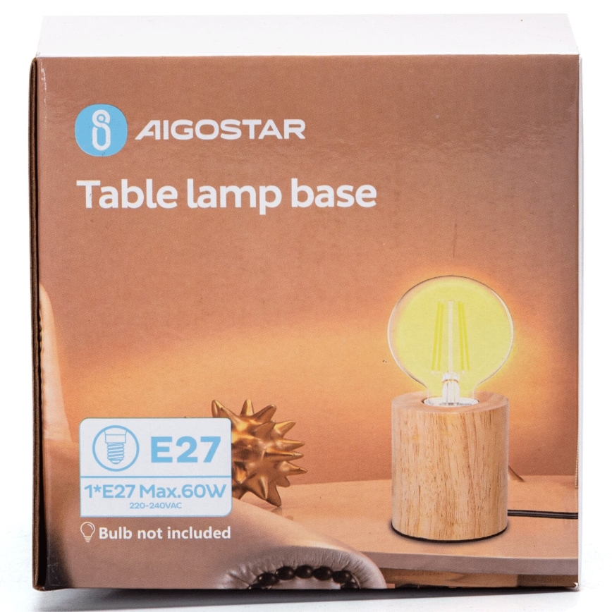 Aigostar - Pöytävalaisin 1xE27/60W/230V beige