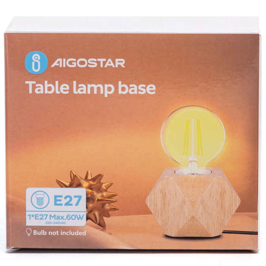 Aigostar - Pöytävalaisin 1xE27/60W/230V beige