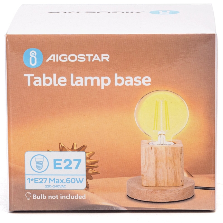 Aigostar - Pöytävalaisin 1xE27/60W/230V beige