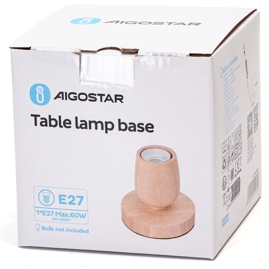 Aigostar - Pöytävalaisin 1xE27/60W/230V beige