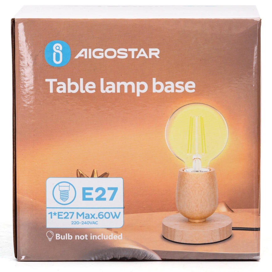 Aigostar - Pöytävalaisin 1xE27/60W/230V beige