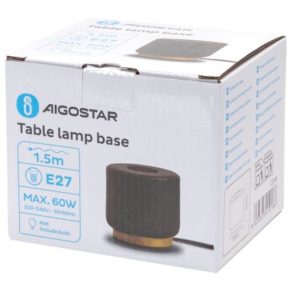 Aigostar - Pöytävalaisin 1xE27/60W/230V musta
