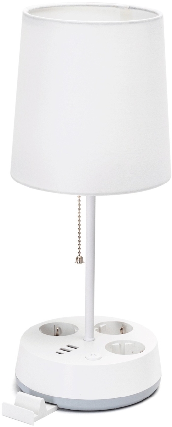 Aigostar - Pöytävalaisin pistorasioilla ja USB-porteilla, 1xE27/60W/230V, valkoinen