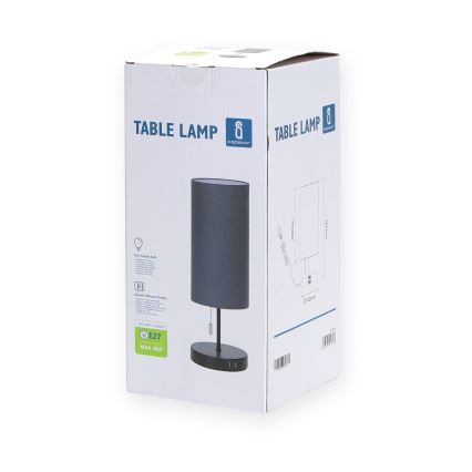 Aigostar - Pöytävalaisin USB-portilla 1xE27/40W/230V musta