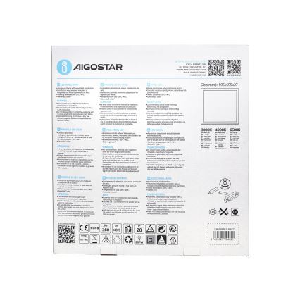 Aigostar - Riippuva LED-kattopaneeli LED/40W/230V 3000K/4000K/6500K 60x60cm valkoinen