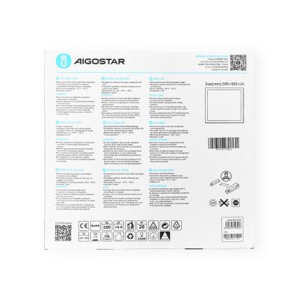 Aigostar - Riippuva LED-kattopaneeli LED/40W/230V 6500K 60x60cm valkoinen