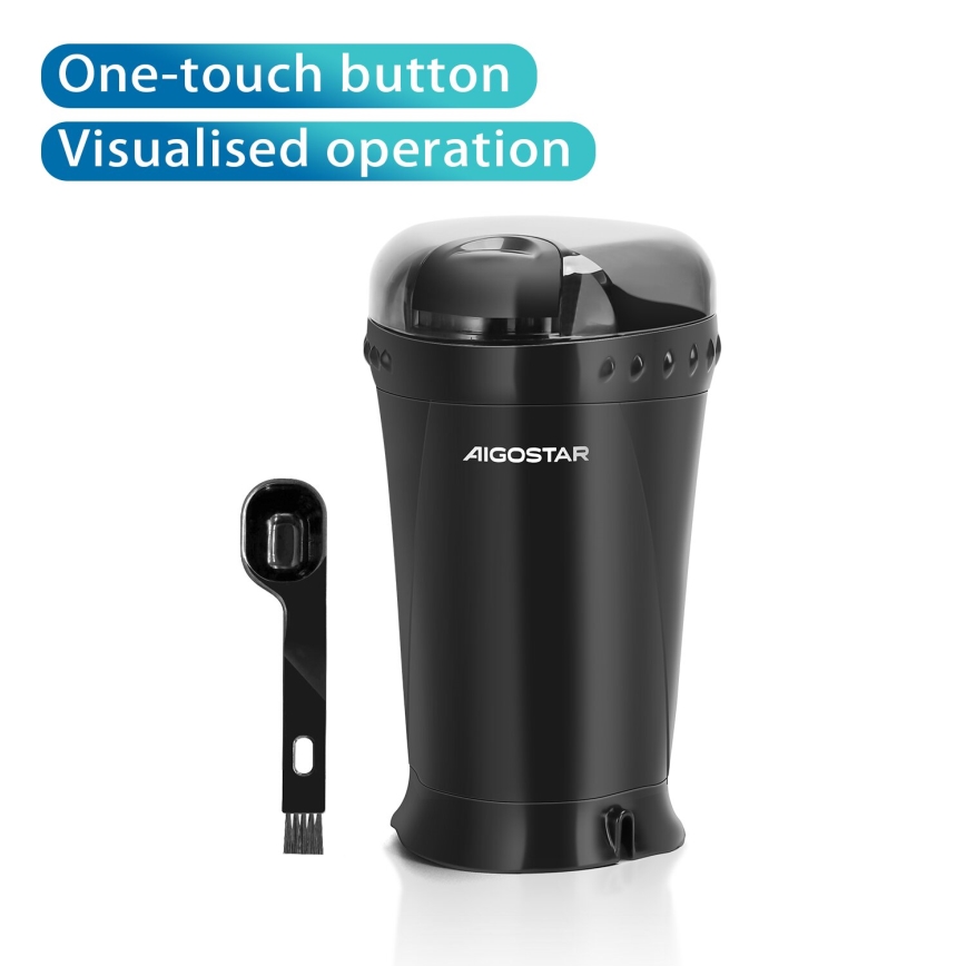 Aigostar - Sähköinen kahvipapumylly 60g 200W/230V musta