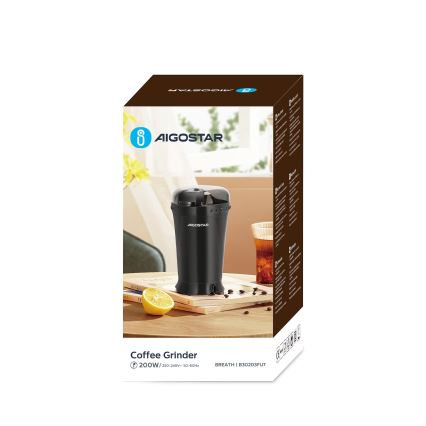 Aigostar - Sähköinen kahvipapumylly 60g 200W/230V musta