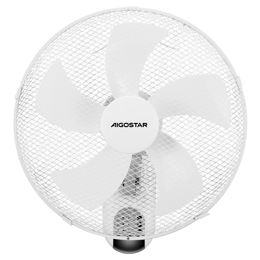 Aigostar -  Seinätuuletin 45W/230V valkoinen + kauko-ohjaus