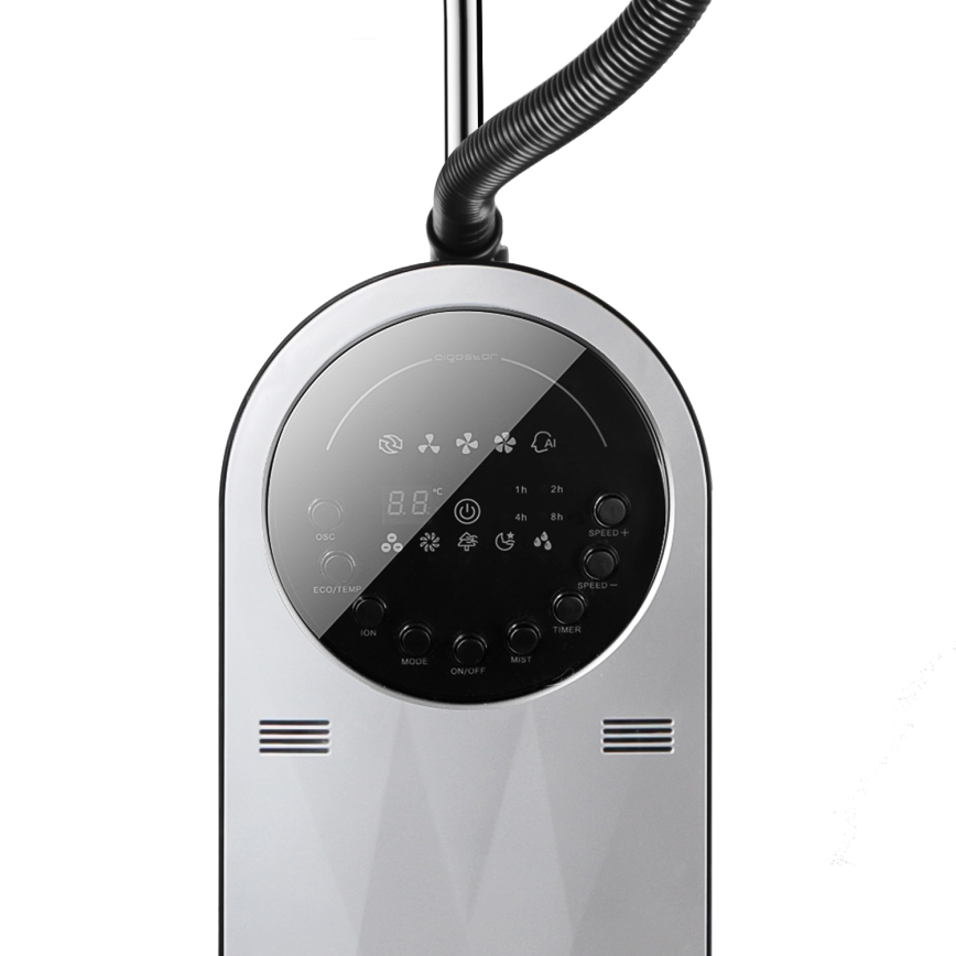 Aigostar - Lattiatuuletin sumutehosteella 95W/230V musta/harmaa + kaukosäädin