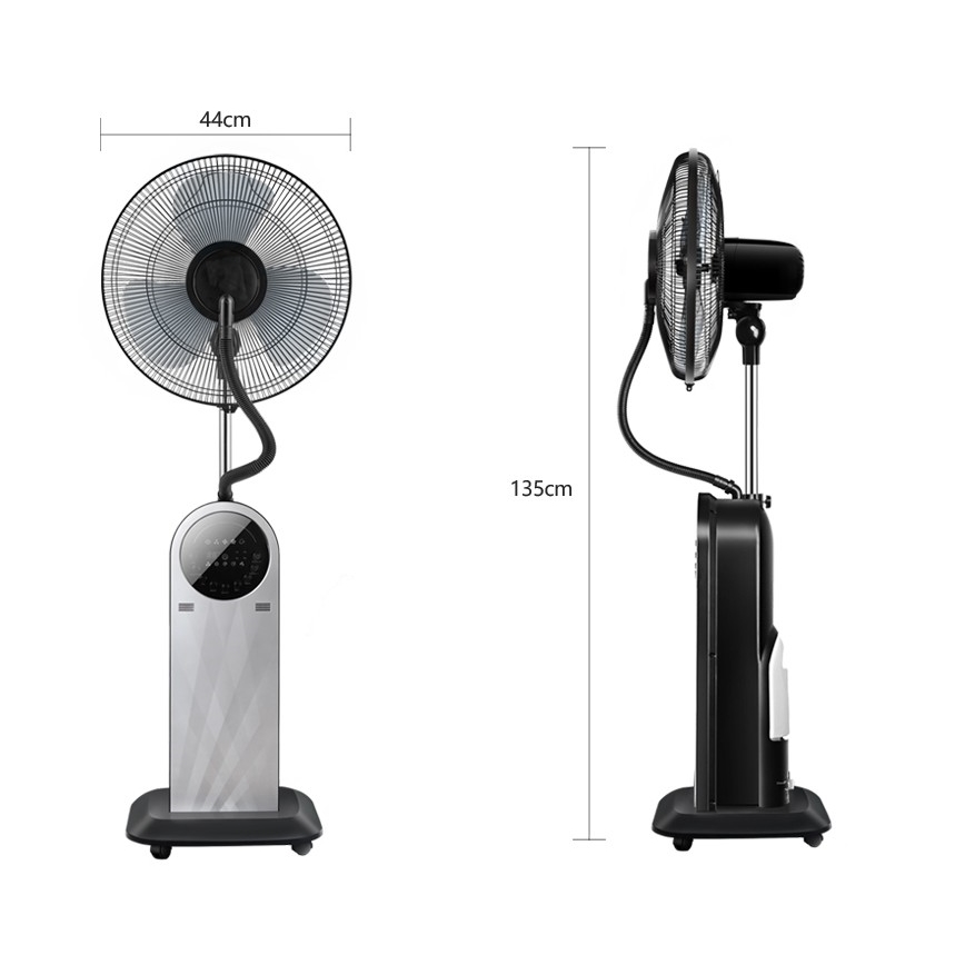 Aigostar - Lattiatuuletin sumutehosteella 95W/230V musta/harmaa + kaukosäädin